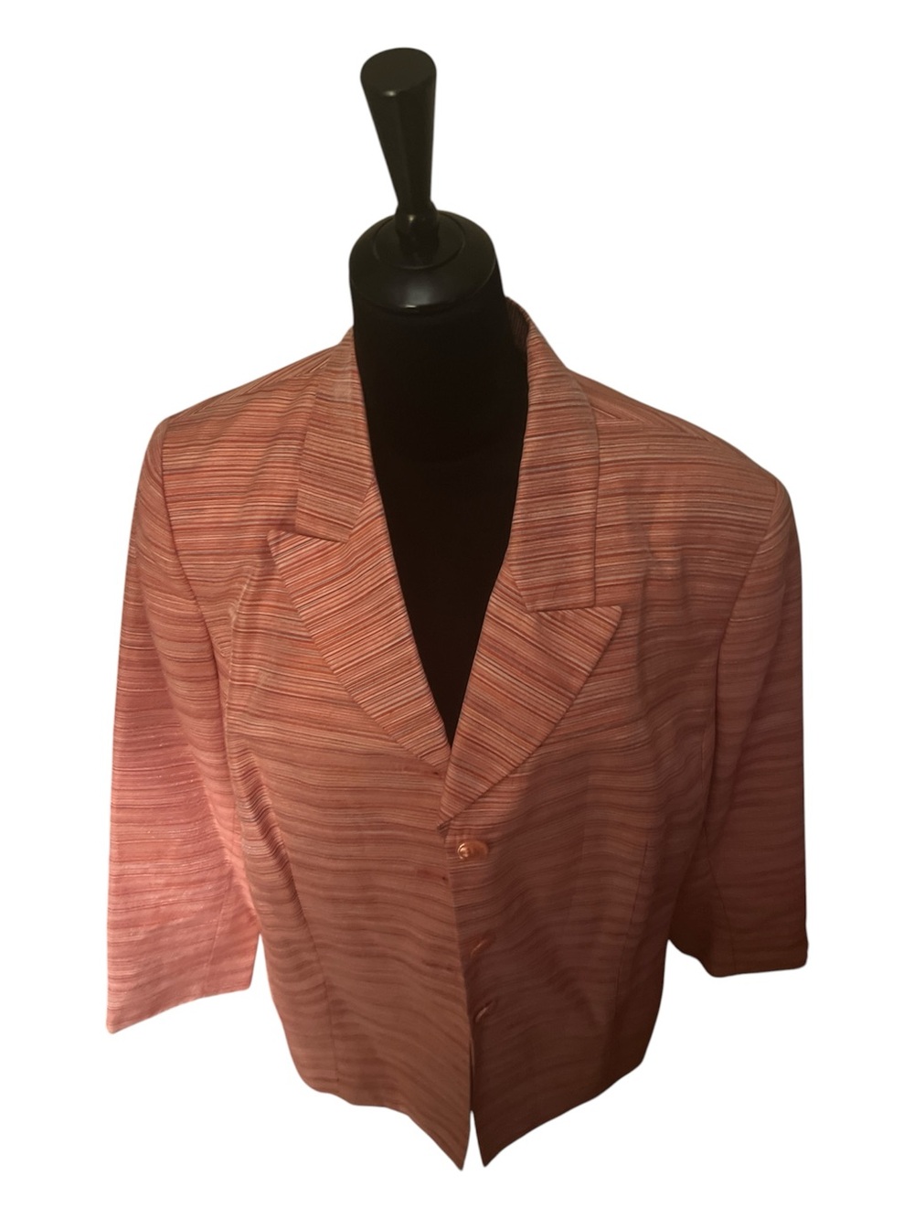Lord & Taylor Coral Striped blazer